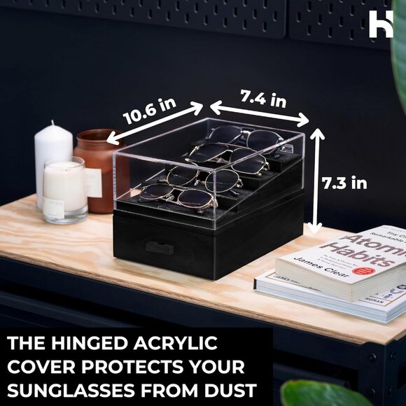 Holme & Hadfield Premium 6-Slot Sunglasses Organizer – Beautiful 360° Views - Picture 3 of 6